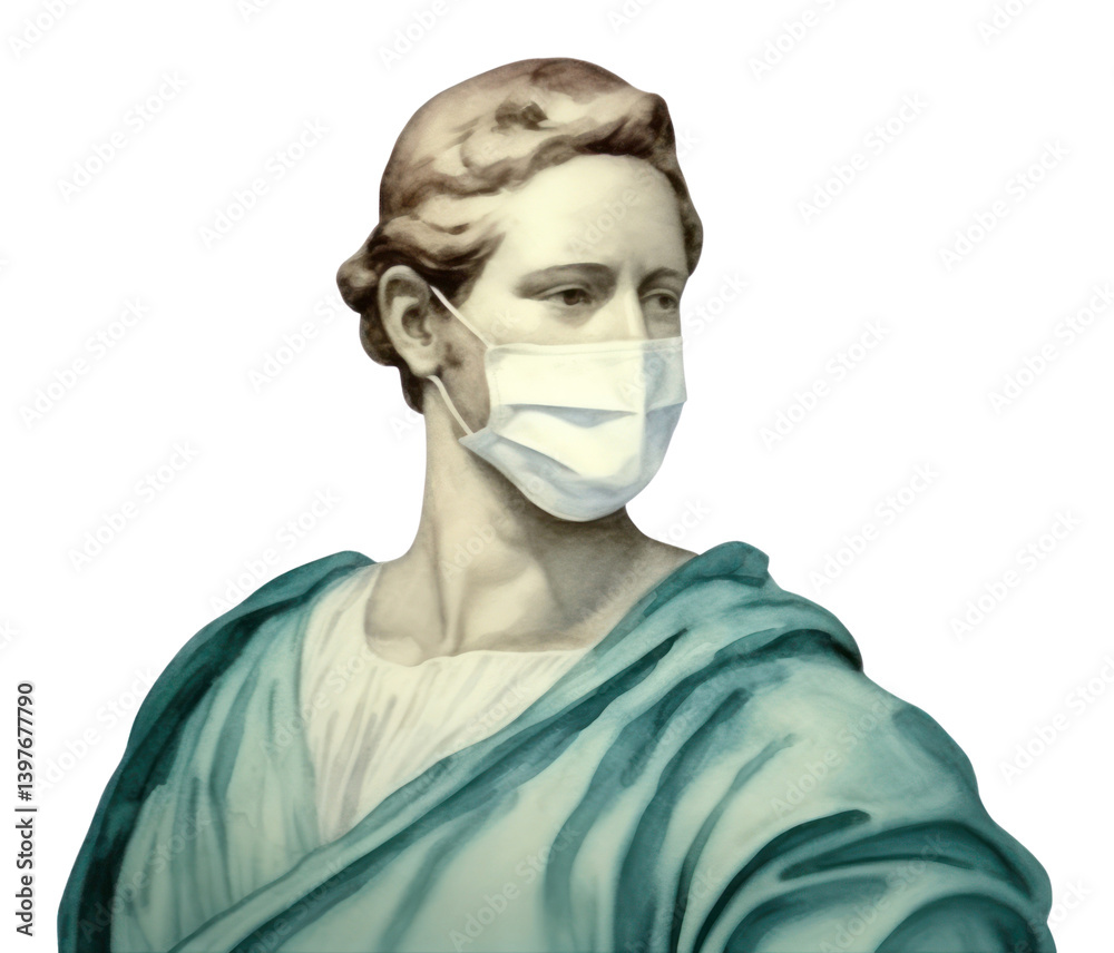 PNG Portrait sketch adult mask.