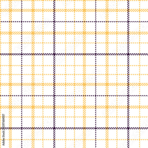 Elegant Vivid white & Warm butterscotch Seamless Tartan Textile Design