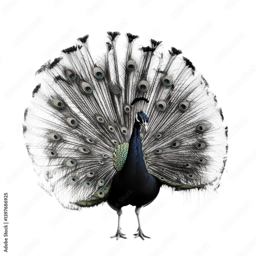 Obraz premium Peacock isolated on white background