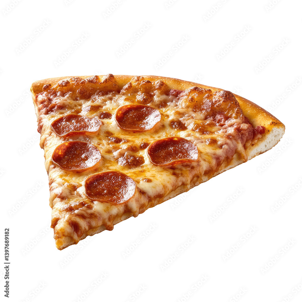 Realistic Pepperoni Slice on transparent background