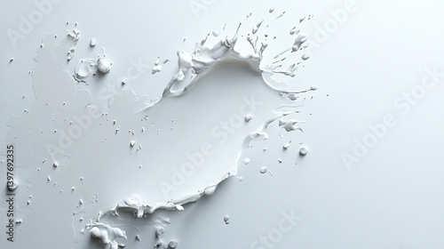 Creative splash of white paint on white background artistic concept minimalist environment