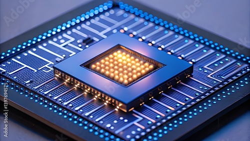 Close Up Of A Microchip Representing Artificial Intelligence And Technological Advancement