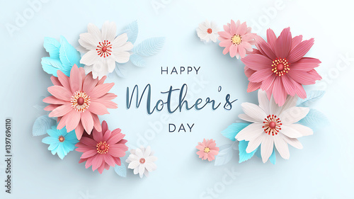 Happy Mother's day card with flowers