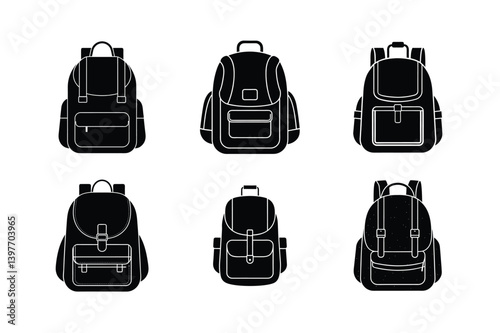 backpack icon vector art silhouette 