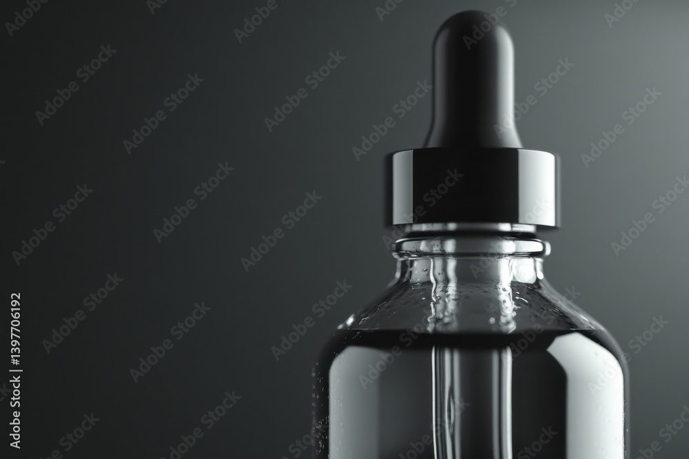 Glass bottle and dropper with natural lighting