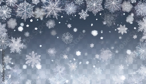 Wallpaper Mural Delicate Snowflakes on Transparent Background Snowflake Overlay Background Torontodigital.ca