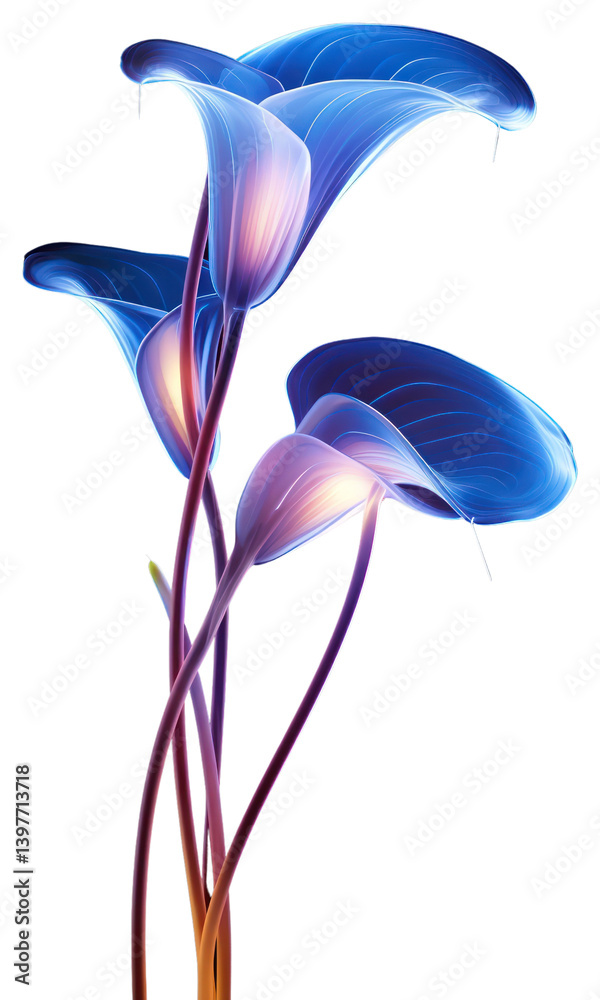 PNG Illustration calla lily neon rim light nature flower purple.