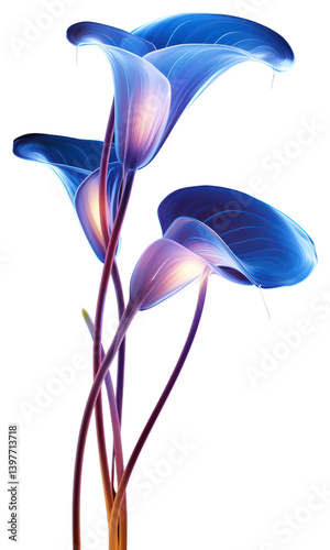 Obraz na płótnie PNG Illustration calla lily neon rim light nature flower purple. w salonie
