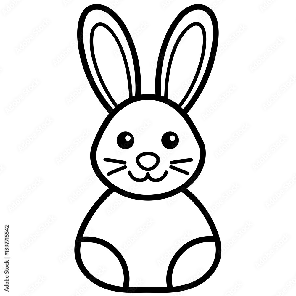 Fototapeta premium Easter Bunny Icon with white background happy easter vector for digital free vector download