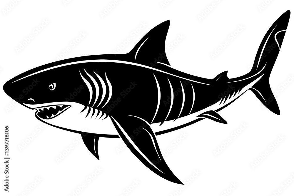 Obraz premium Clean and scalable fish vector illustration perfect for aquatic-themed designs, seafood branding, marine education materials, and creative digital projects. Easily editable and ideal for use in logos,