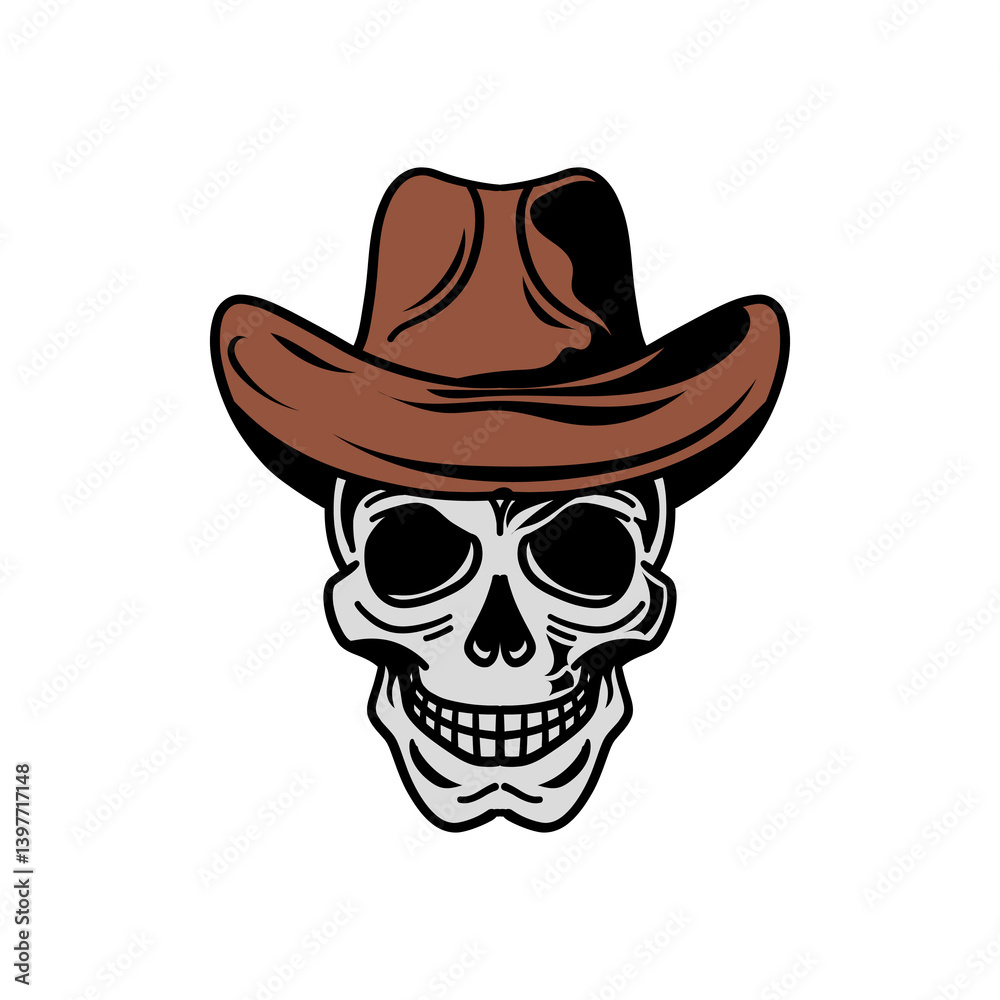 head skull cowboy illustration for mascot, logo, template design, etc head skull cowboy illustration for mascot, logo, template design, etc
