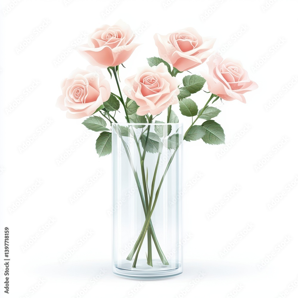 Pink Roses in Vase Still Life Art Pink Roses in Vase Still Life Art