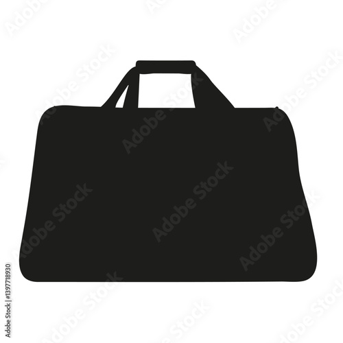 Isolated silhouette gym bag on a white background