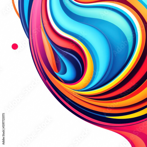 subtle gradations of blue, red and orange, creating dynamic transitions. The white outer layer provides a clean contrast and highlights the beauty of the colors inside.