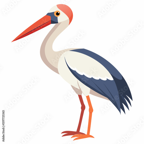 Stork isolated on white background