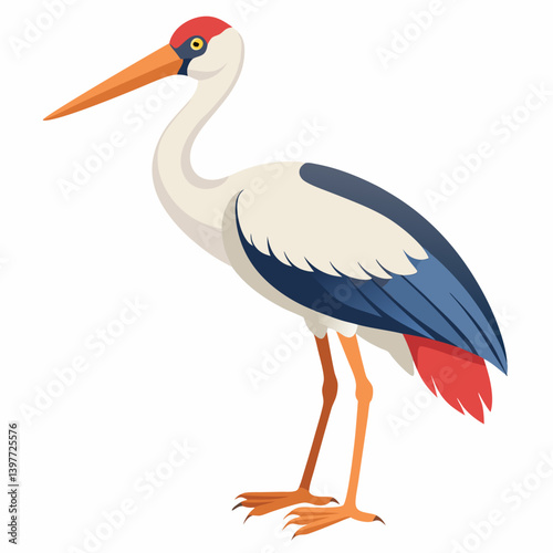Stork isolated on white background