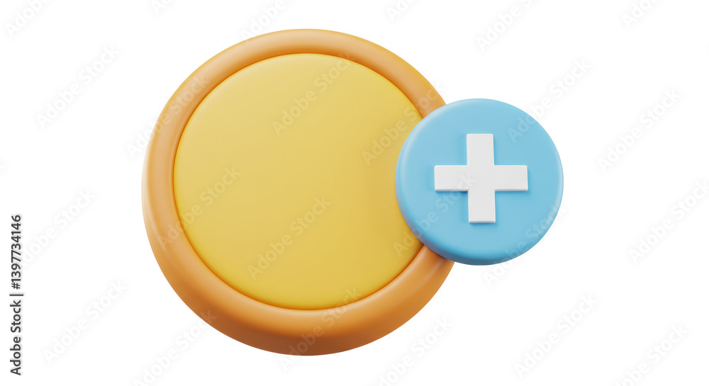 Fototapeta premium Isolated Coin and Plus Sign