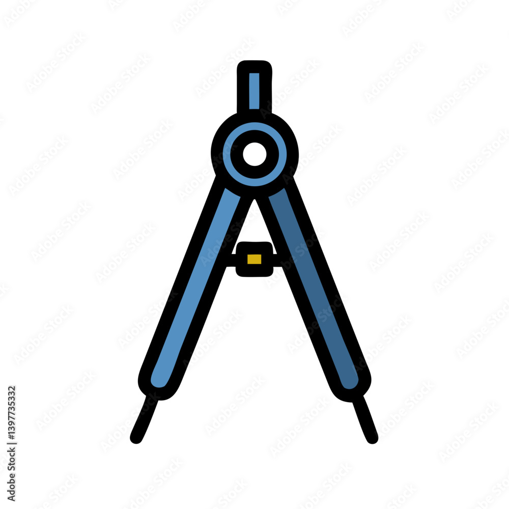 Compass Tool for Industrial Drafting Icon Design Compass Tool for Industrial Drafting Icon Design