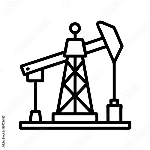 Oil Pumpjack Extracting Ground Crude Icon Design