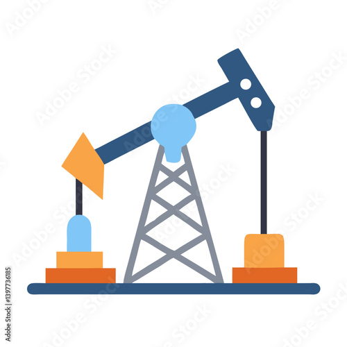 Oil Pumpjack Extracting Ground Crude Icon Design