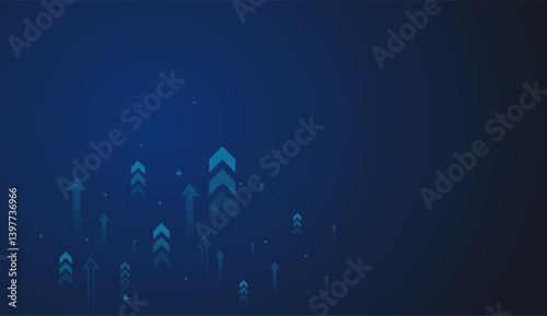 Arrow Up Growth Investment Technology, Illustrating Trade Increase to Success with Financial Data Graph and bullish momentum in Forex trading concept vector illustration