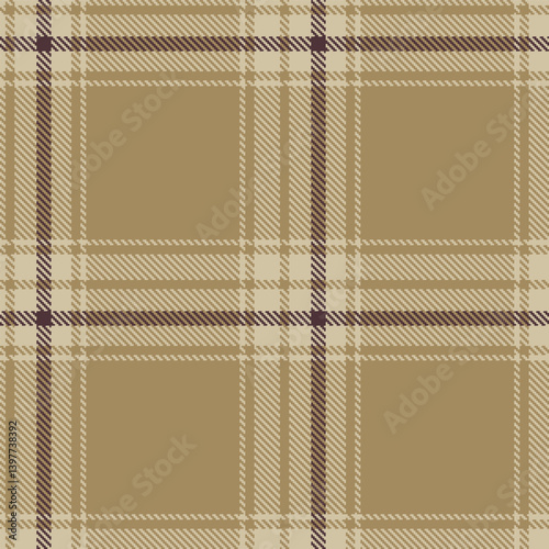 Traditional putty Seamless Tartan with Sandy dark beige accents Textile Design
