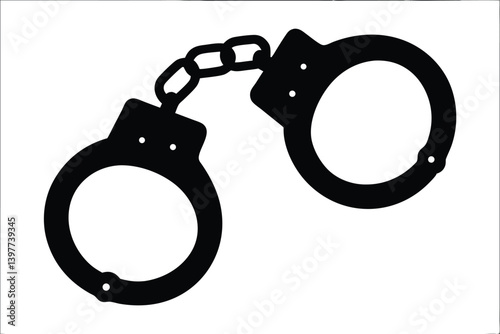 Handcuff silhouette vector, Handcuff icon symbol