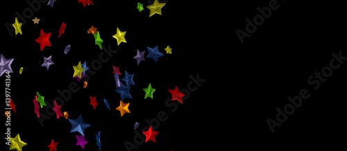 XMAS Stars - A gray whirlwind of golden snowflakes and stars. New
