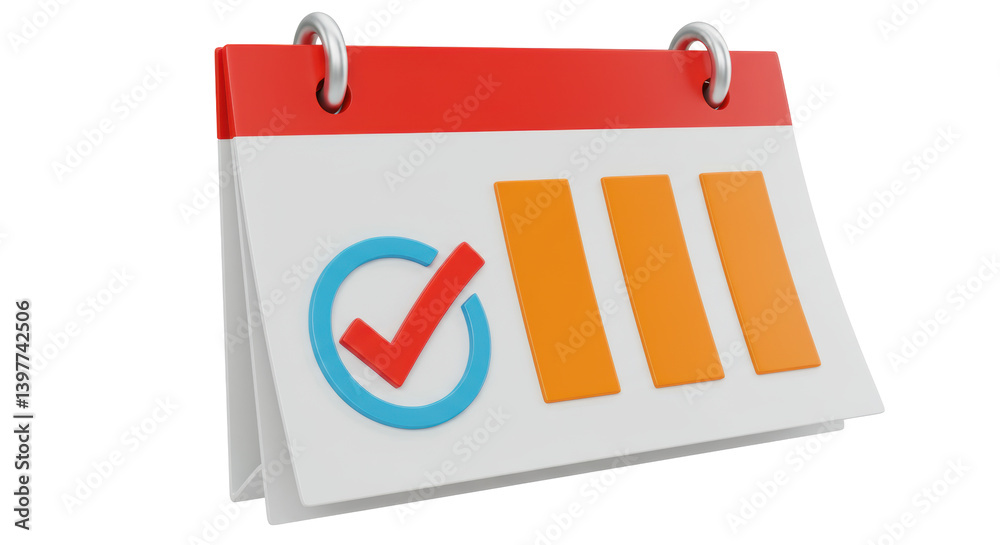 Isolated Calendar with Checkmark