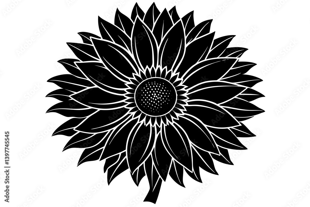 Fototapeta premium Beautiful and scalable flower vector illustration ideal for floral designs, wedding invitations, greeting cards, packaging, logos, textiles, and digital artwork. This versatile floral graphic is perfe