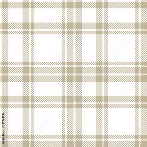 Light white Seamless Tartan with Metallic putty accents Textile Design