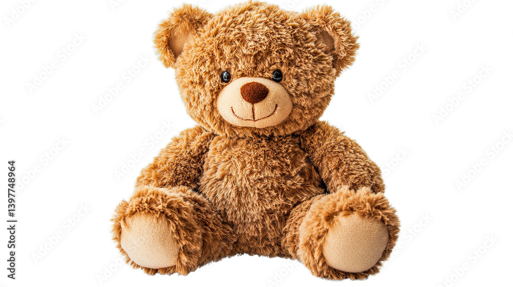Obraz premium Playful teddy bear cozy room soft toy photography warm atmosphere close-up view childhood nostalgia
