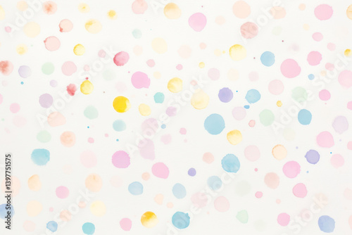 Colorful watercolor polka dot  png paint texture overlay, transparent background