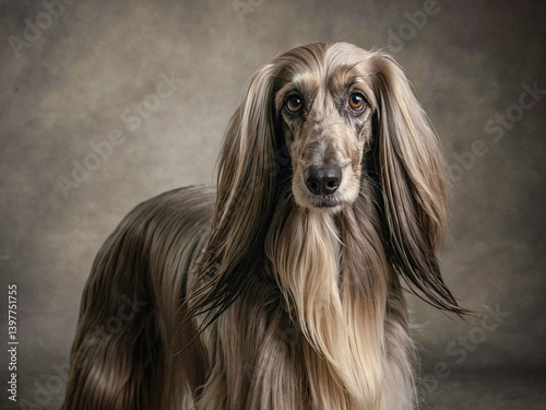 Wallpaper Mural Elegant Afghan hound standing proudly against a neutral background. Torontodigital.ca