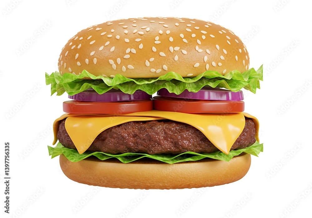 Hamburger on white background Hamburger on white background