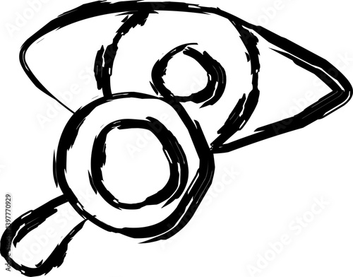 eye checkup icon in doodle style	