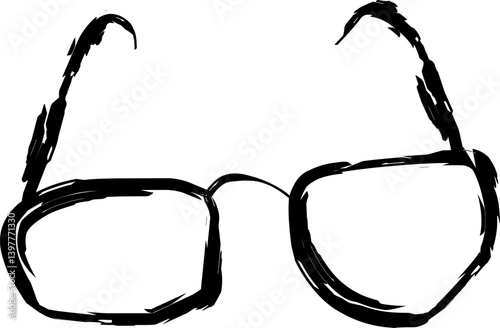 sunglasses icon in doodle style	