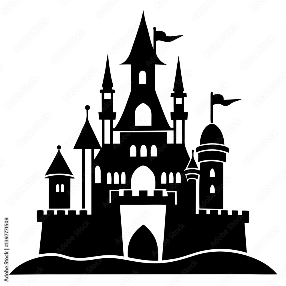 Castle Vector Silhouettes & SVG Icon, Castle Vector Icon Castle Vector Silhouettes & SVG Icon, Castle Vector Icon
