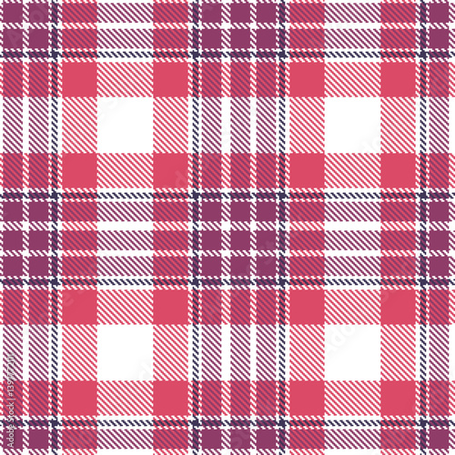 Vibrant white Seamless Tartan with Rich bruise accents Textile Design