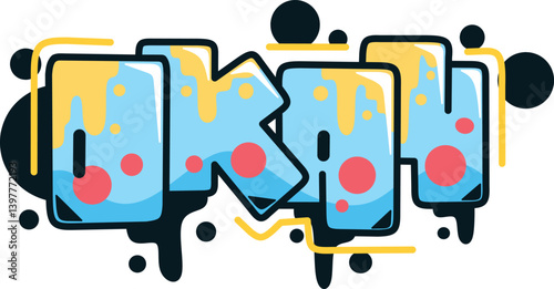okay word graffiti text font sticker illustration