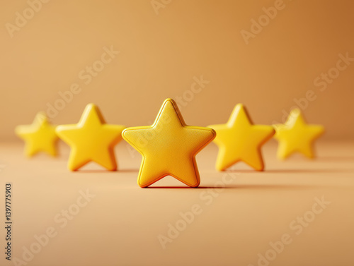 A row of vibrant yellow stars on a soft, warm background, creating a cheerful and inviting atmosphere.
