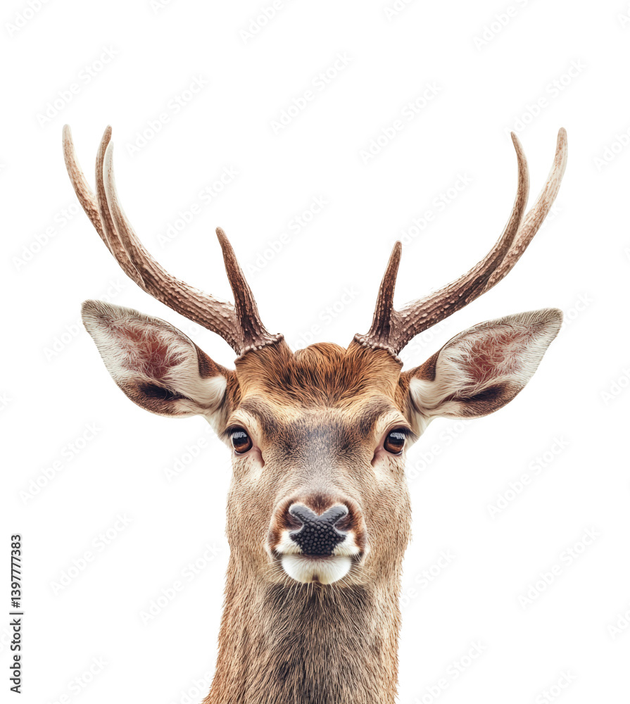 Deer staring nature animal portrait isolated on transparent background png Deer staring nature animal portrait isolated on transparent background png