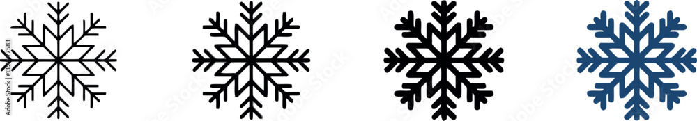 Snowflake Icons Set - Winter Snow Symbols Vector Collection Snowflake Icons Set - Winter Snow Symbols Vector Collection