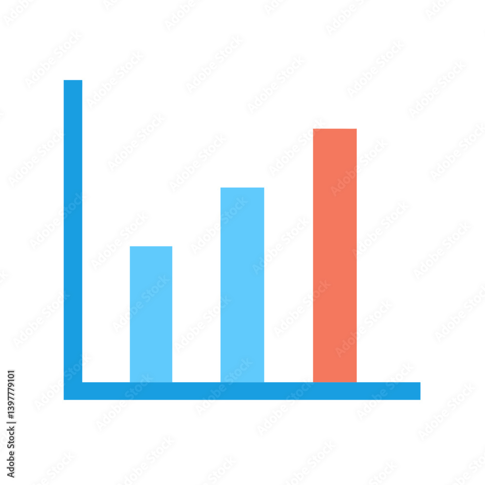 Minimal bar graph icon in blue and red, representing analytics, progress, statistics, or business performance.
Minimal bar graph icon in blue and red, representing analytics, progress, statistics, or business performance.