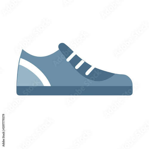 Flat blue sneaker or athletic shoe icon, commonly used to represent sports, exercise, fitness, or active lifestyle themes.
