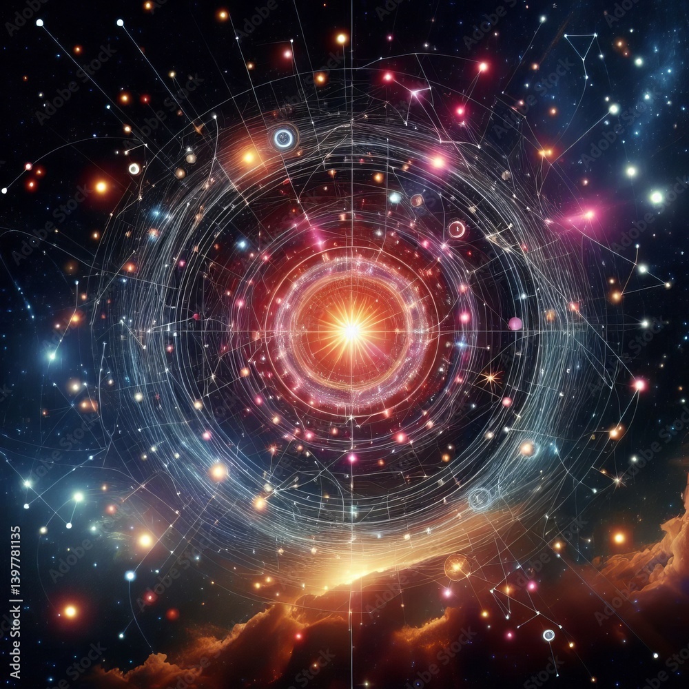 Obraz premium Image Formed by Stars Constellation A celestial image created by