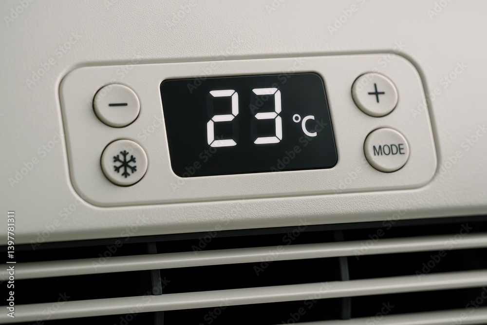 Modern Air Conditioning Control Panel with Digital Display Modern Air Conditioning Control Panel with Digital Display