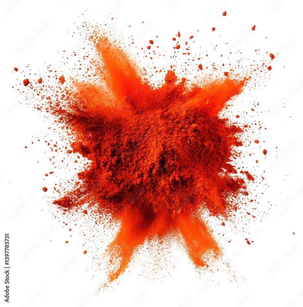 PNG Paprika Powder powder explosion vibrant.