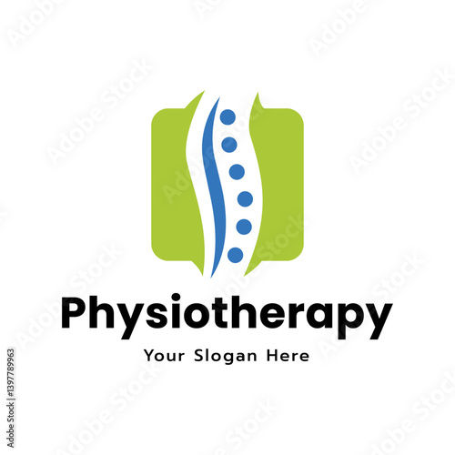 Physiotherapy logo design. Orthopedic spine and physiotherapy logo design vector template.