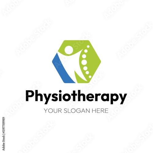 Physiotherapy logo design. Orthopedic spine and physiotherapy logo design vector template.